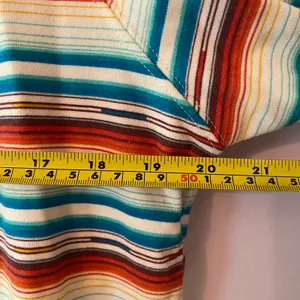 Ariat Real White Red Blue Stripe Western Sweatshirt Pullover Women's size Small thumbnail 7