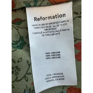 Reformation Wyn Floral Ruffled Top in green 4 thumbnail 8
