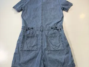 Lucky Brand 100% Cotton Light Blue Denim Short Sleeve Romper Size Medium thumbnail 10