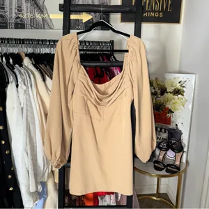 Princess Polly Lillie Beige Corset Mini Dress Long Sleeve Bodycon US 12 EUC thumbnail 5
