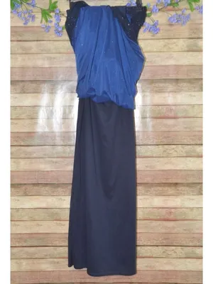 VTG Y2K 90s Midnight Blue Glitter Prom Dress Maxi Gown 5/6 Whimsygoth Fairy Core thumbnail 8