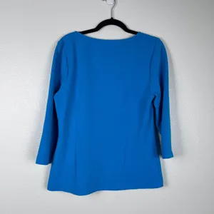 Boden Women's 3/4 Sleeve Scoop Neck Blouse Blue Sz 12 thumbnail 6