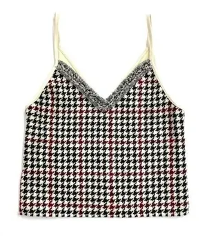 Zara Basic Houndstooth Crop‎ Cami | Size S thumbnail 1