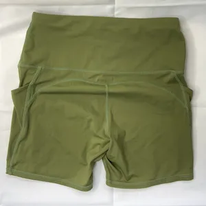 Oalka Activewear Women’s Green High Waisted Side Pocket Biker Shorts Size Small thumbnail 9