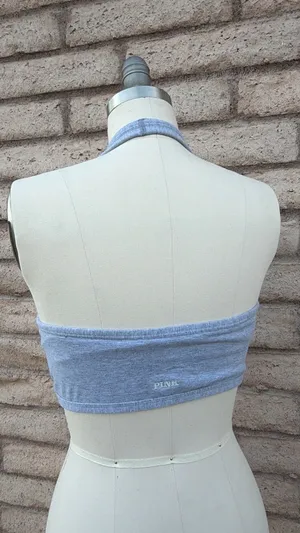 ✨ PINK Victoria's Secret Heather Gray Halter Bralette | Size L thumbnail 3