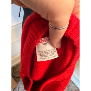 Vtg Jantzen Tomato Red Wool Knit Crewneck Sweater Vibrant Minimalist Pullover thumbnail 8