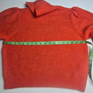 J. Crew NWT Red‎ Ribbed Alpaca Merino Wool Puff Shoulder Turtleneck Sweater M thumbnail 6