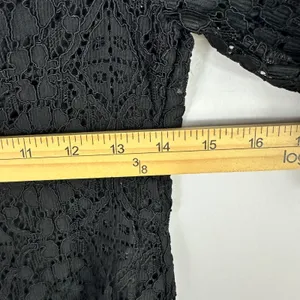 Zara Black Lace Crop Top‎ Womens Small Short Sleeve Fairy Grunge Whimsigoth thumbnail 6