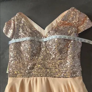Women’s Full Length Prom Formal Dress Sequined V-Neck Bodice SideZip Size 12 NEW thumbnail 10