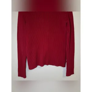 Ralph Lauren Vintage Red 100% Cotton Ribbed Knit Pullover Sweater Women Sz Large thumbnail 7