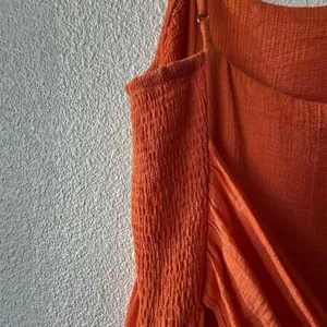 Lush Clothing Women's Maxi Dress Tie Back Size Small Orange Adjustable Straps Tiered Boho thumbnail 11