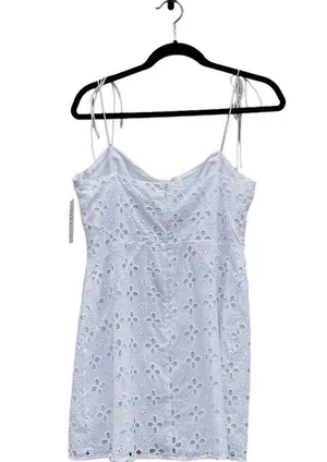 For Love And Lemons Picnic Mini Dress White Eyelet Revolve NWT Large thumbnail 2