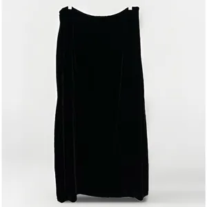 Rena Rowan Vintage Whimsigoth Velvet Midi/Maxi Skirt Size 14 Black Modest Minimalist Glam thumbnail 2