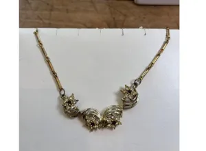 Vintage (unsigned Coro??) Gold-Tone Floral Crystal Necklace With Purple Accents thumbnail 11