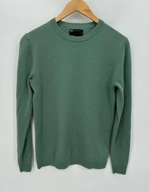 ASOS‎ Design Women Green 100% Merino Wool Pullover Crewneck Sweater Size M HN24 thumbnail 1