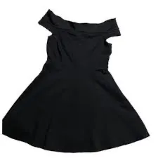 Francesca's Dress Off-The-Shoulder Black thumbnail 1