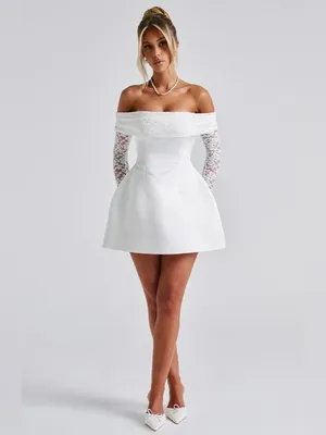 Baby Boo Georgianna Mini Dress, L, Ivory thumbnail 4