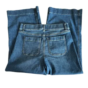 SPANX Cropped Wide Leg Jeans Patch Pocket Shape EveryWear Denim L thumbnail 6