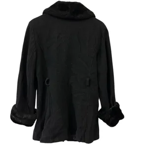 Wool Vintage Fairweather pea coat faux fur trim Says 14 Fits Like Womens Medium thumbnail 5