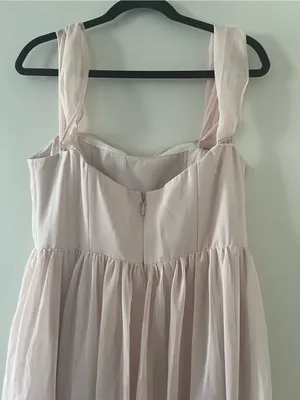 Azazie Blush Pink Chiffon Maxi Dress 10 Wedding Bridesmaid Formal Romantic thumbnail 5