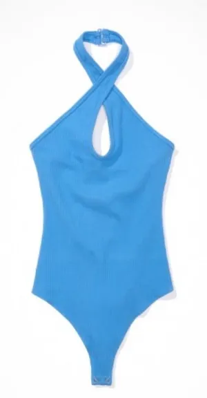 AE Haltertop Bodysuit - Blue thumbnail 1