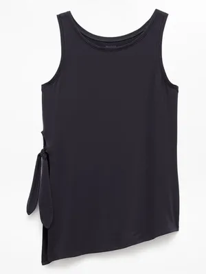 New Athleta M Move With Ease Asym Tie Tank Medium Regular Black thumbnail 6