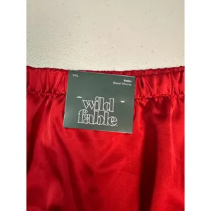Wild Fable Red Satin Boxer Shorts Lace Trim Sleepwear XXL‎ NWT thumbnail 3