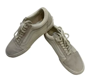 VANS Old Skool Woven Check Marshmallow White Suede Low Top Sneakers Women's 10 thumbnail 1