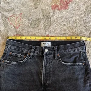 Agolde 27 High Rise Denim Mini Shorts Black Distressed Raw Edge Hem thumbnail 6