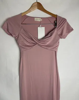Mauve Midi Dress Pink Size M thumbnail 8