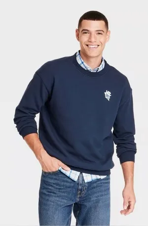 NWT Goodfellow & Co Men's Navy Crewneck Sweatshirt thumbnail 1