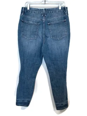Good American Distressed Ankle Skinny Jeans - Medium Blue thumbnail 2