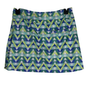 Lillie Grace Womens Skort Geometric Print‎ Blue Athletic Golf Tennis Skirt M thumbnail 2