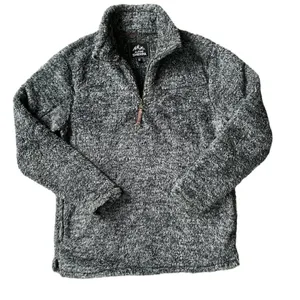 Alpine Sherpa women's M gray quarter zip pullover long sleeve zip up collared thumbnail 3