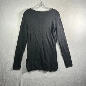 American Eagle Outfitters Gray Long Sleeve Scoop Neck‎ Top Women M Medium thumbnail 2