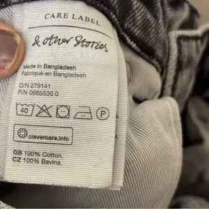 & Other Stories Stockholm Atelier High Rise Straight Leg Jeans Gray Black Raw He thumbnail 8