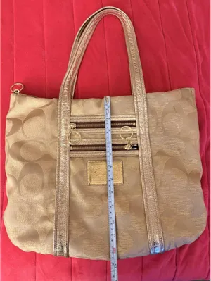 Coach Poppy Signature Metallic Gold Glam Tote 2009 thumbnail 7