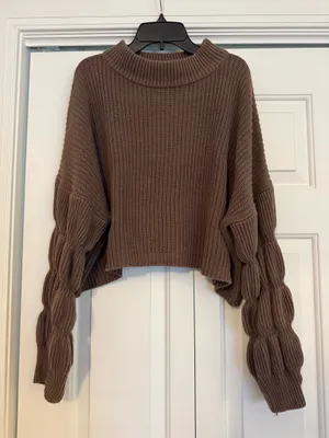Fab’rik brown fun sleeve sweater thumbnail 2