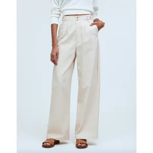 Madewell The Harlow Wide Leg Pant Linen Twill Harvest Moon Beige US 12 NWT thumbnail 2