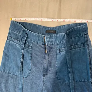 J. Crew Light Wide Leg Cropped Chambray Trousers with Tie‎ Belt Size S thumbnail 8