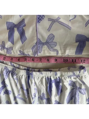 Women's NEW Two Piece Short Sleeve and Shorts Pajamas Purple Size M #260257 thumbnail 4