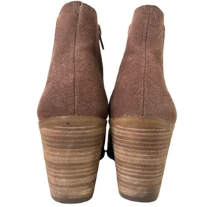 Frye and Co Wedge Booties Womens‎ 7 Brown Suede Pointed Toe Ankle Boots thumbnail 7
