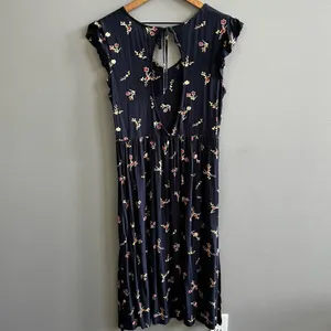 Roxy Rush Minute Short Sleeve Midi Dress Navy Floral Size Small thumbnail 7