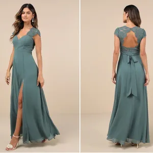 LULUS Sexy Elegant Prom Wedding Bridesmaid Romantic Flowy Chiffon Maxi Dress thumbnail 2