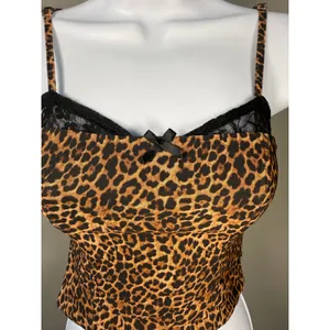 Edikted Leopard Print Lace Trim Cami XS Y2K Indie‎ Sleaze Corset Tank thumbnail 3