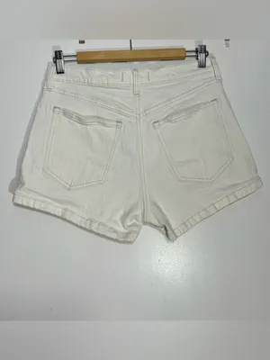 Abercrombie & Fitch White denim the mom short High-Rise size 6 thumbnail 7