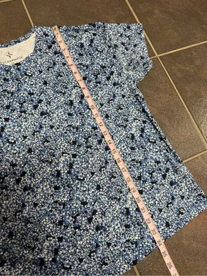 Tuckernuck Tnuck Sport Short Sleeve Floral Top Shirt Round Neck Blue Medium thumbnail 12