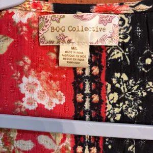 B.O.G Collective womens high hopes long sleeve boho festival kimono black M/L thumbnail 3