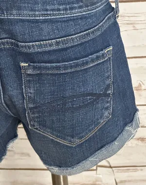 Abercrombie & Fitch dark wash distressed rolled cuff stretch denim jeans Size 24 thumbnail 6