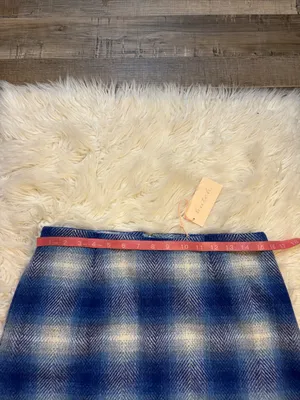NWT Anthropologie Hutch ‘Nichole’ wool blend lined mini skirt blue plaid M thumbnail 7